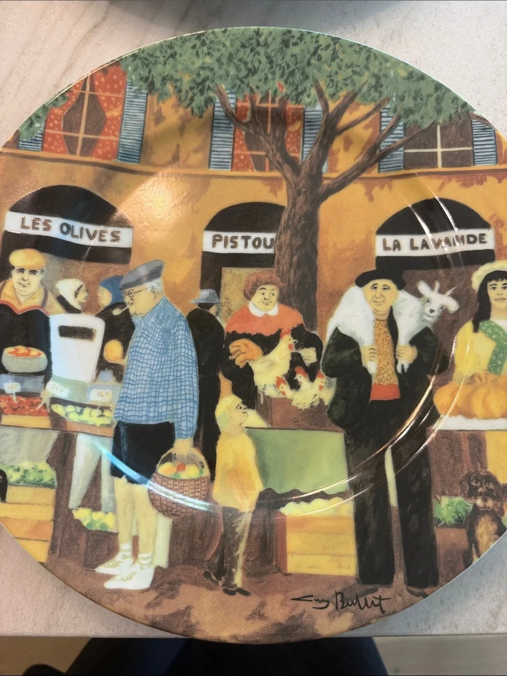 Set of 6 Guy Buffet Collection - Marche Aux Fleurs dinner plates